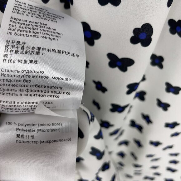 MARC CAIN Liberty Print Button up Shirt Floral Neck tie White Office sz 5 - Picture 10 of 11